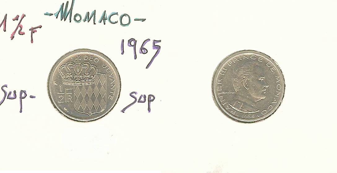 Monaco 1/2 franc 1965 AU